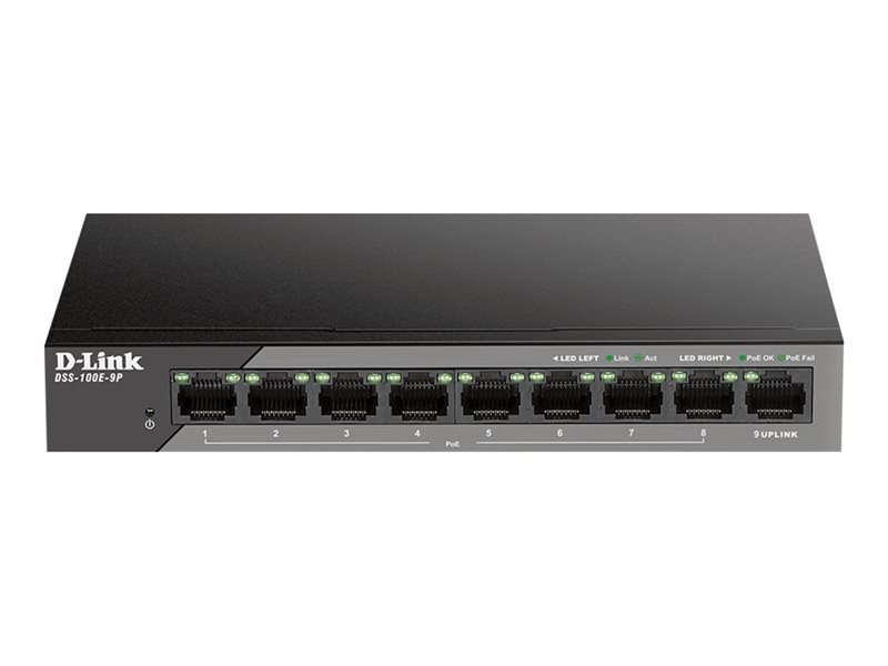 D-Link DSS 100E-9P - Switch - 9 Ports - Unmanaged