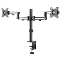 Desk Mount Dual Monitor Arm - Desk Clamp VESA Compatible Monitor Mount for up to 32 inch Displays - Ergonomic Articulating Monitor Arm - Height Adjustable/Tilt/Swivel/Rotating