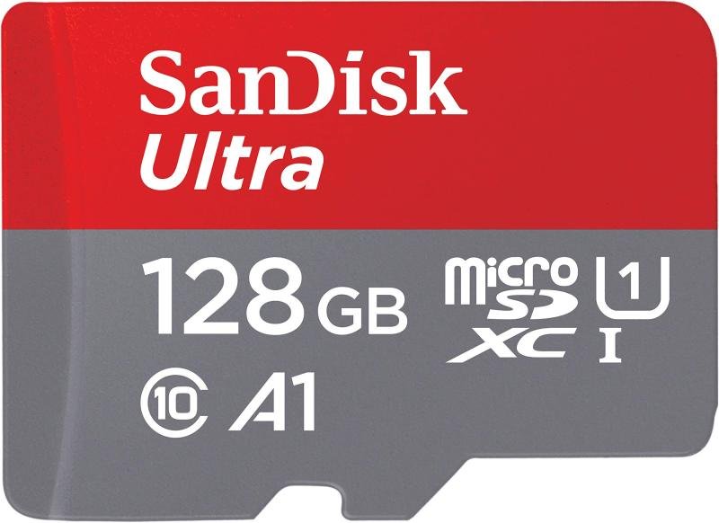 SanDisk Ultra microSDXC 128GB + SD Adapter 120MB/s  A1 Class 10 UHS-I