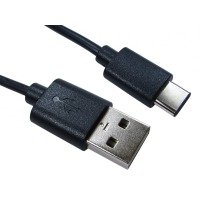 1m USB 2.0 Type C (M) to Type A (M) Cable - Black