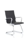 Nola Black Bonded Leather Cantilever Chair