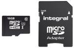 Integral 16GB microSD Class 10 UHS-1 U1 up to 90MBs