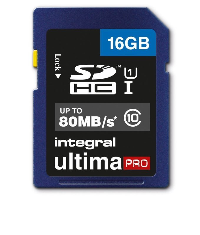 Integral 16GB SD Class 10 UHS-1 U1 up to 80MBs