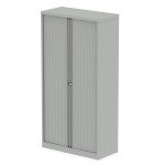 Qube By Bisley 2000mm Side Tambour Cupboard Goose Grey No Shelves