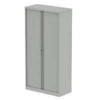 Qube By Bisley 2000mm Side Tambour Cupboard Goose Grey No Shelves