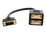 StarTech.com 1 ft / 30cm DVI to Dual VGA Y Splitter Cable - DVI-I Analog to Dual VGA, 1x DVI-I (M), 2x VGA (F)