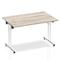 Impulse 1200mm Folding Rectangular Table Grey Oak Top