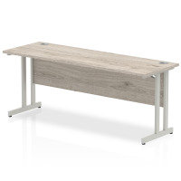 Impulse 1800/600 Rectangle Silver Cantilever Leg Desk Grey Oak