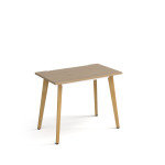 Giza straight desk 1000mm x 600mm with wooden legs - oak finish oak top