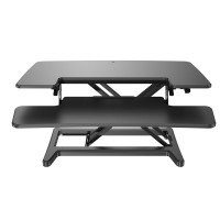 Sora height adjustable sit stand workstation for desks - Black