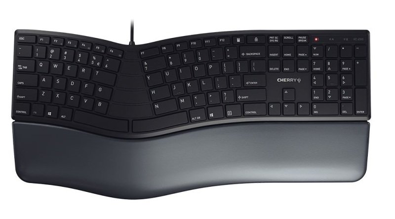 CHERRY KC 4500 ERGO Corded Ergonomic Keyboard Black | Ebuyer.com