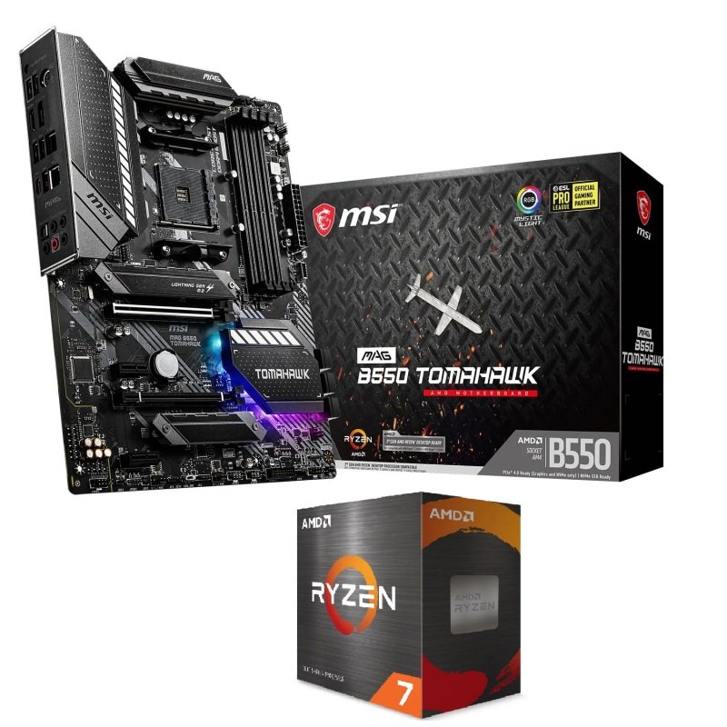 MSI B550 MAG TOMAHAWK ATX Motherboard + AMD Ryzen 7 5800X AM4 Processor