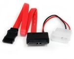 StarTech.com 20in Slimline SATA to SATA with LP4 Power Cable Adapter - slim SATA Adapter - slimline Adapter - slim SATA to SATA