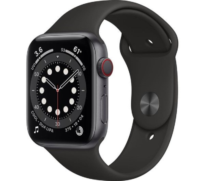 Apple Watch SE GPS + Cellular, 40mm Space Gray Aluminium Case with Black Sport Band - Regular