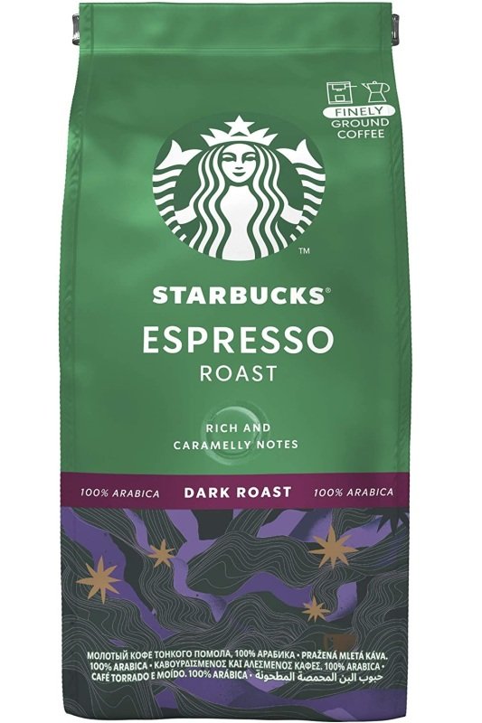 Starbucks Espresso Dark Roast Finely Ground Coffee 200g 12461186