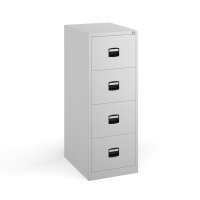 Steel 4 drawer contract filing cabinet 1321mm high - white