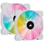 CORSAIR iCUE SP140 RGB ELITE 140mm PC Case Fan - White Twin Pack with Lighting Node CORE
