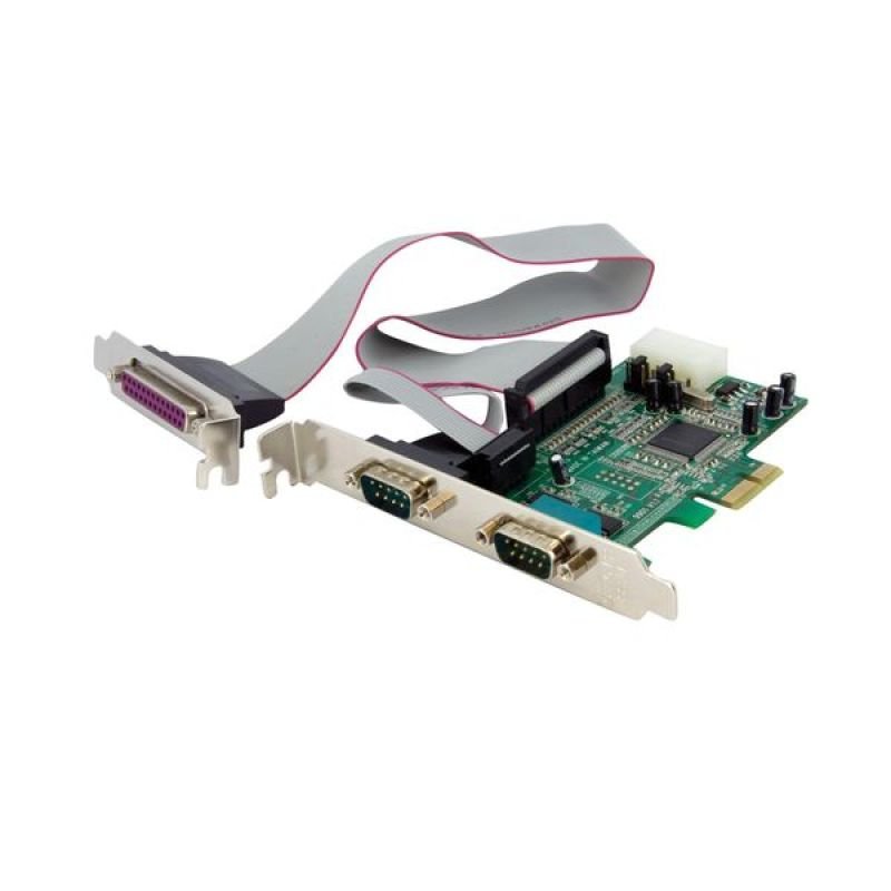 PEX2S5531P StarTech.com 2S1P Native PCI Express Parallel Serial Combo Card with 16550 UART PCIe 2x Serial 1x Parallel RS232 Adapter Card 