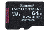 Kingston Industrial microSD 64GB C10 A1 pSLC Card + Without SD Adapter