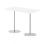Italia 1600 x 800mm Poseur Rectangular Table White Top 1145mm High Leg
