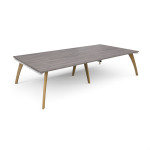 Fuze Rectangular Boardroom Table 3200mm x 1600mm - White Frame Grey Oak Top