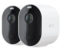 Arlo Pro4 Wireless Outdoor Home Security Camera, CCTV, 6-Month Battery, Colour Night Vision, 2K, 2 Way Audio, Built-in Siren, No Hub Needed, 2 Cam Kit, 90-Day Free Trial of Arlo Secure Plan, White