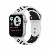 Apple Watch Nike SE GPS, 44mm Silver Aluminium Case with Pure Platinum/Black Nike Sport Band - Regular