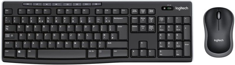 Logitech MK270 Wireless Keyboard and Mouse Desktop Set, Black