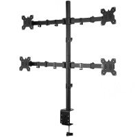 Xenta Quad Monitor Mount for 13"-32" Screens Double Arm Desk Stand Bracket with Clamp