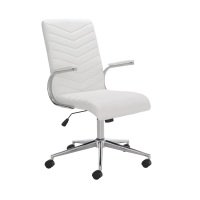 Arista Tarragona High Back Operator Chair - Leather Look White KF90567
