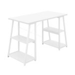 Soho Computer Desk with Shelves A-Frame Leg 1300mm White/White KF90860