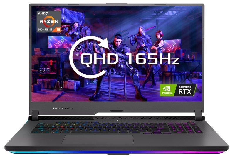 ASUS ROG STRIX G17 G713QM AMD R9-5900HX 3.3GHz 16GB DDR4 1TB NVMe SSD 17.3" QHD IPS NVIDIA GeForce RTX 3060 6GB GDDR6 Windows 10 Home Gaming Laptop - G713QM-K4218T
