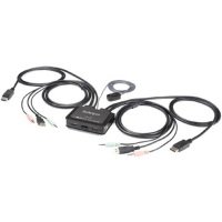 StarTech.com 2 Port DisplayPort KVM Switch - w/ 4ft Cables & Aud