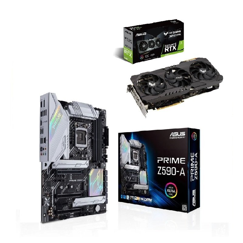 ASUS RTX 3090 24GB TUF GAMING OC Graphics Card + PRIME Z590-A ATX Motherboard Bundle