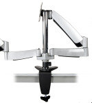 EXDISPLAY Xenta Full Motion Dual Height Adjustable Monitor Mount for 13-27inch | Gas Assisted Double Arm Desk Bracket with Clamp