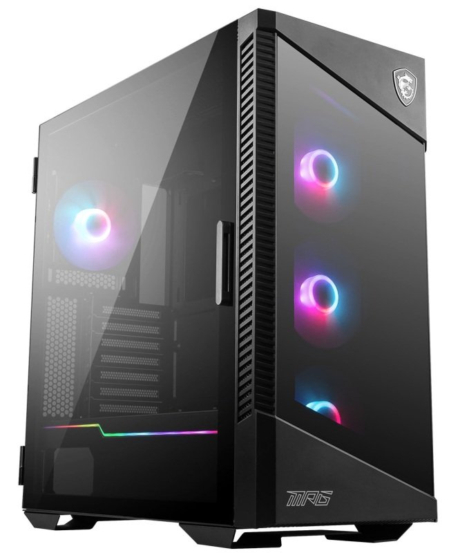  MSI MPG GUNGNIR 110R - Premium Mid-Tower Gaming PC Case -  Tempered Glass Side Panel - 4 x ARGB 120mm Fans - Liquid Cooling Support up  to 360mm Radiator - Two-Tone