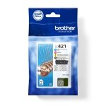 Brother Value Pack Black Cyan Magenta Yellow Standard Capacity Ink Cartridge 200 Pages - Lc421val