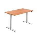 First Sit/Stand Desk 1600x800x630-1290mm Beech/White KF820765