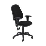 First Calypso Operator Chair with Adjustable Arms 640x640x985-1175mm Black KF822875