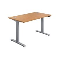 First Sit/Stand Desk 1600x800x630-1290mm Nova Oak/Silver KF820659