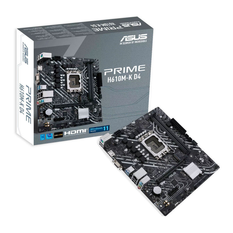 ASUS Intel PRIME H610M-K D4 LGA 1700 DDR4 Micro ATX Motherboard