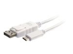 C2G 1.8m (6ft) USB C to DisplayPort Adapter Cable White