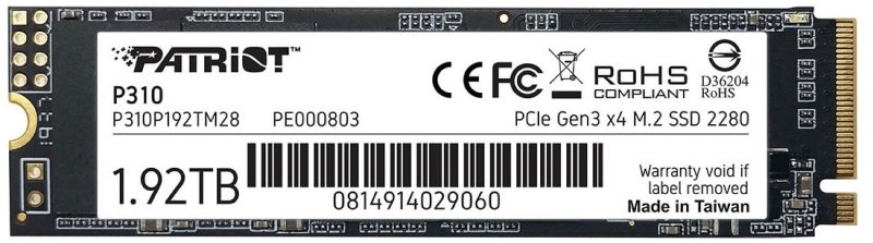 Patriot P310 M.2-2280 1.9TB PCI Express 3.0 x4 NVMe Solid State Drive