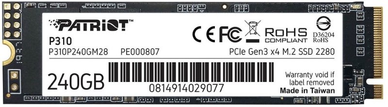Patriot P310 240GB M.2-2280 PCIe 3.0 x4 NVMe SSD