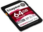 Kingston 64GB Canvas React Plus SDXC UHS-II 300R/260W U3 V90 for Full HD/4K/8K