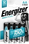 Energizer Max Plus AA Alkaline Batteries, Pack of 4