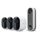 Arlo Essential Spotlight CCTV 3 Camera System - Wireless Video Doorbell Camera Included