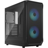 Fractal Design Focus 2 RGB Tempered Glass Clear Tint Gaming Computer Case Black