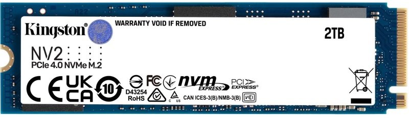 Kingston NV2 2TB M.2 2280 NVMe Internal SSD | PCIe 4.0 Gen 4x4 | Up to 3500  MB/s | SNV2S/2000G