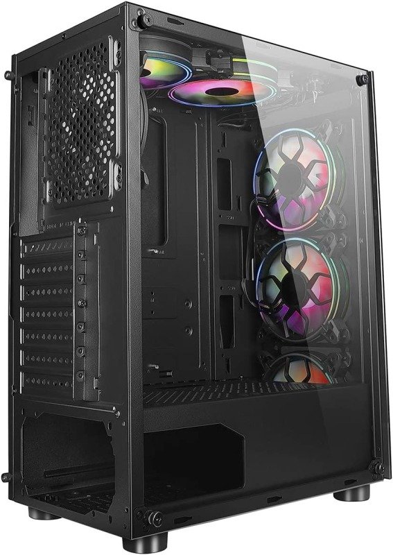 CiT Mirage F6 Mid Tower ATX Gaming PC Case - Black | Ebuyer.com